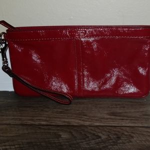 Red Patent Leather Clutch w/ Handstrap
